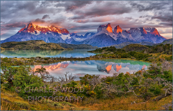SUNRISE ON THE PAINE MASSIF - TORRES DEL PAINE NATIONAL PARK, CHILEAN PATAGONIA