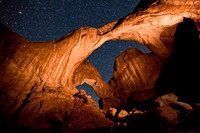 DOUBLE ARCH AND NIGHT SKY - ARCHES NATIONAL PARK, UTAH